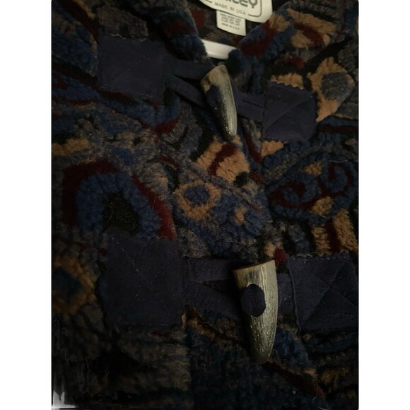 VTG Womens Sweater Sz 1X ? 2X ? Vtg 90s Aztec Fleece Pullover 52" Chest - Picture 6 of 12